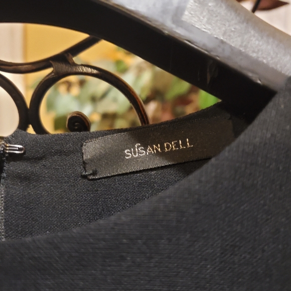 Susan Dell Black 3/4 Sleeve Dress Size 6 - Picture 3 of 10